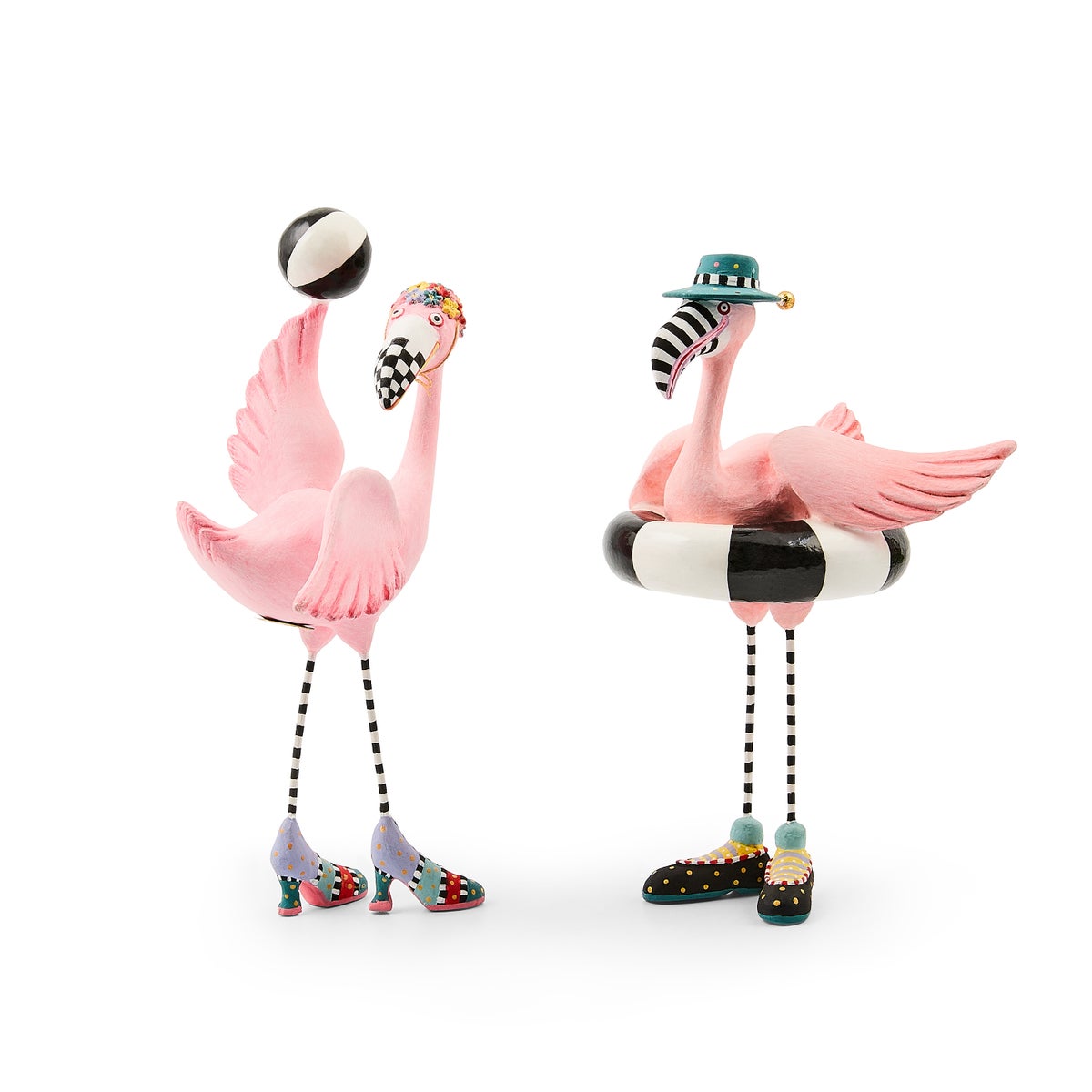 Sheila and Sheldon Flamingo Figurines, Set of 2