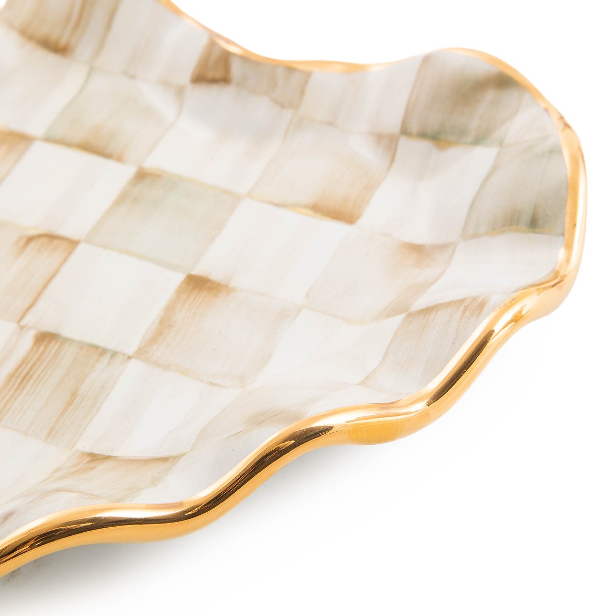 Parchment Check Fluted Heart Plate - Image 5