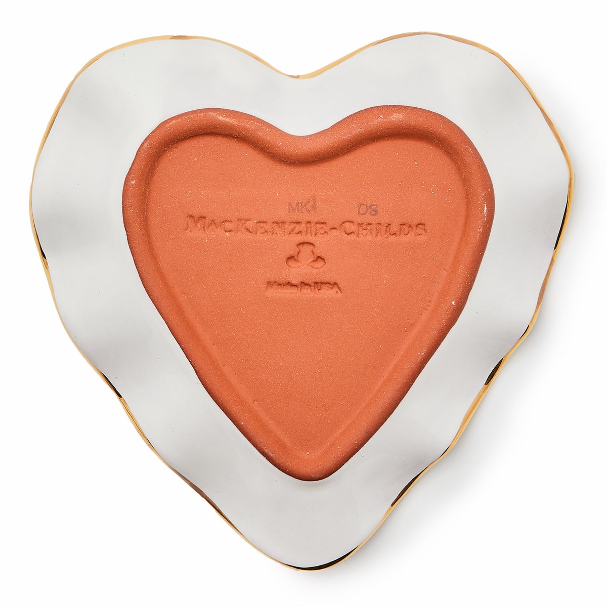 Ginger Check Fluted Heart Plate - Image 3