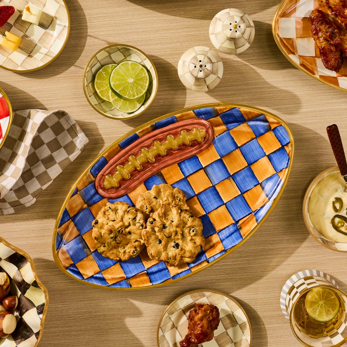 Ginger & Royal Check Football Platter - Image 2