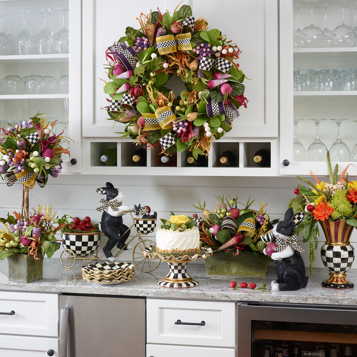 Courtly Check Ceramic Fluted Cake Stand - Image 5