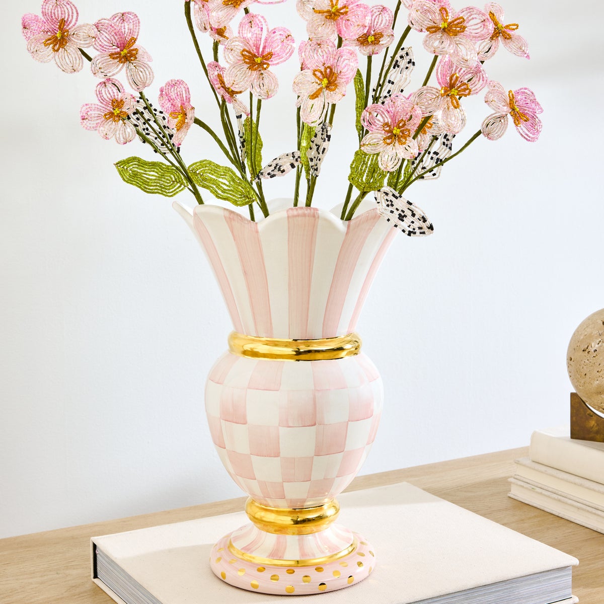 Rosy Check Ceramic Great Vase - Image 5