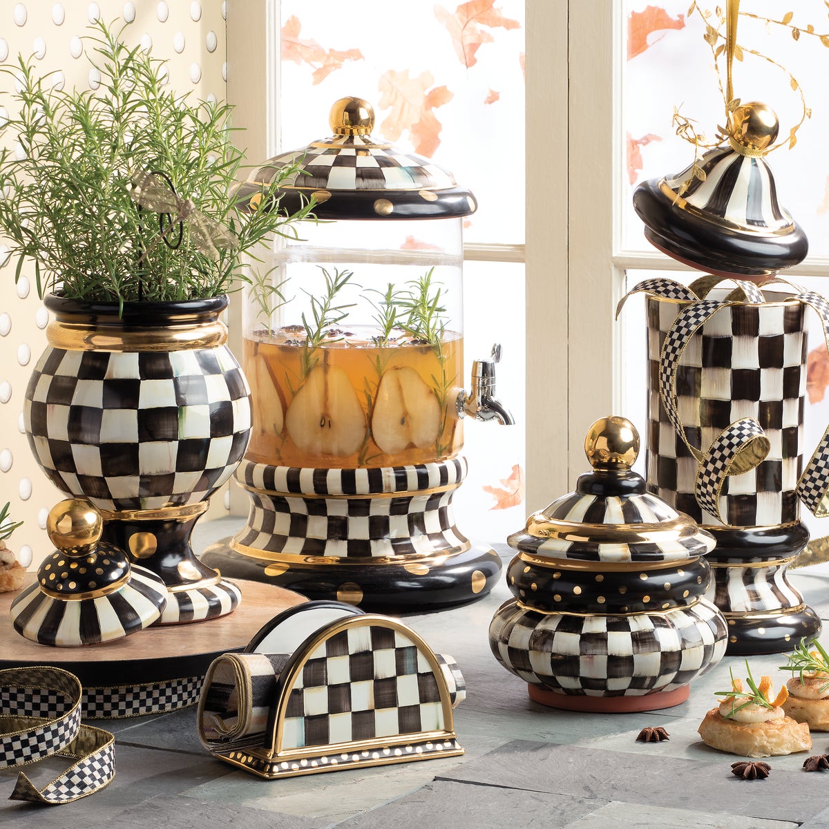 Courtly Check Ceramic Globe Canister - Image 8