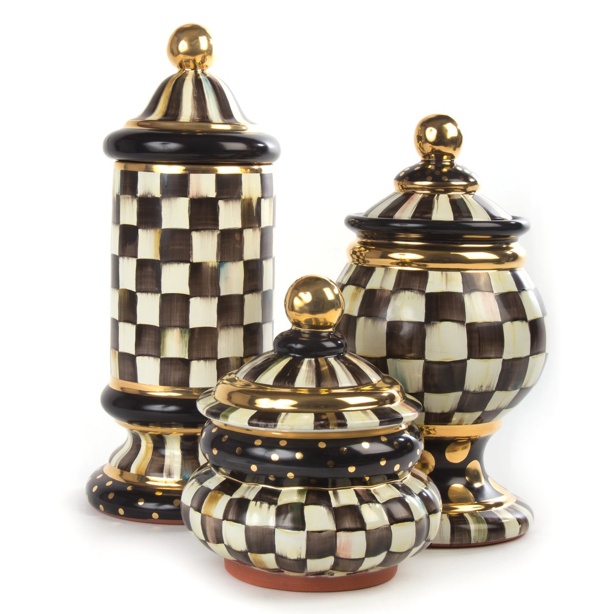 Courtly Check Ceramic Groovy Canister - Image 4