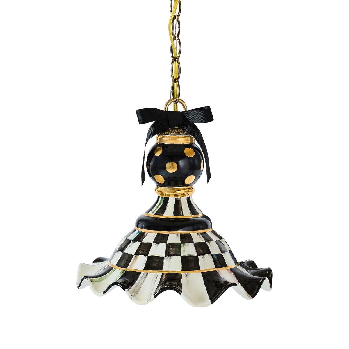 Courtly Check Medium Ceramic Pendant Lamp - Image 8