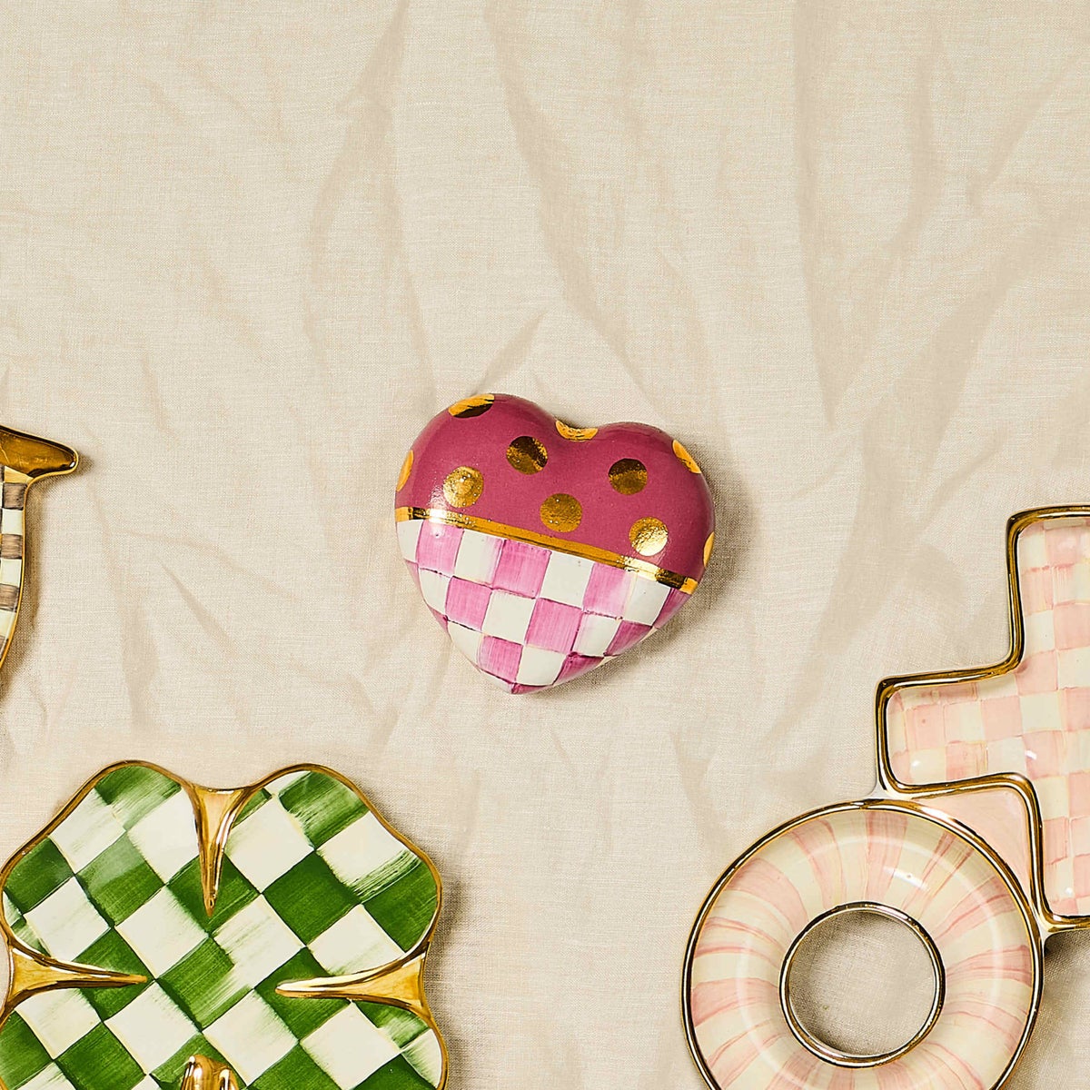 Pink Dotty Heart Ceramic Decor - Image 4