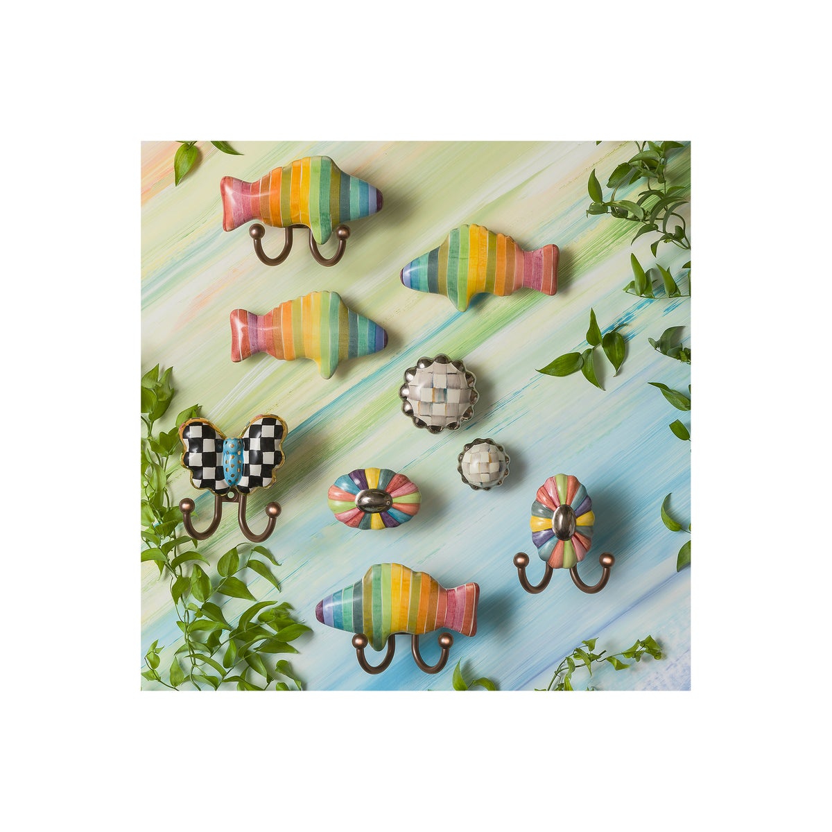 Sterling Check Petit Four Round Knob - Image 2