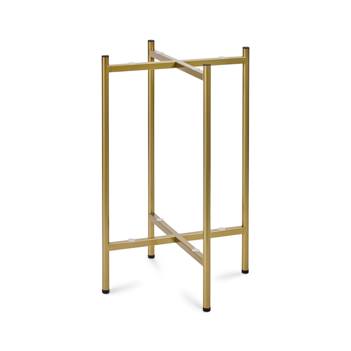 Mocha Check Enamel 2-Tier Cocktail Table - Image 4