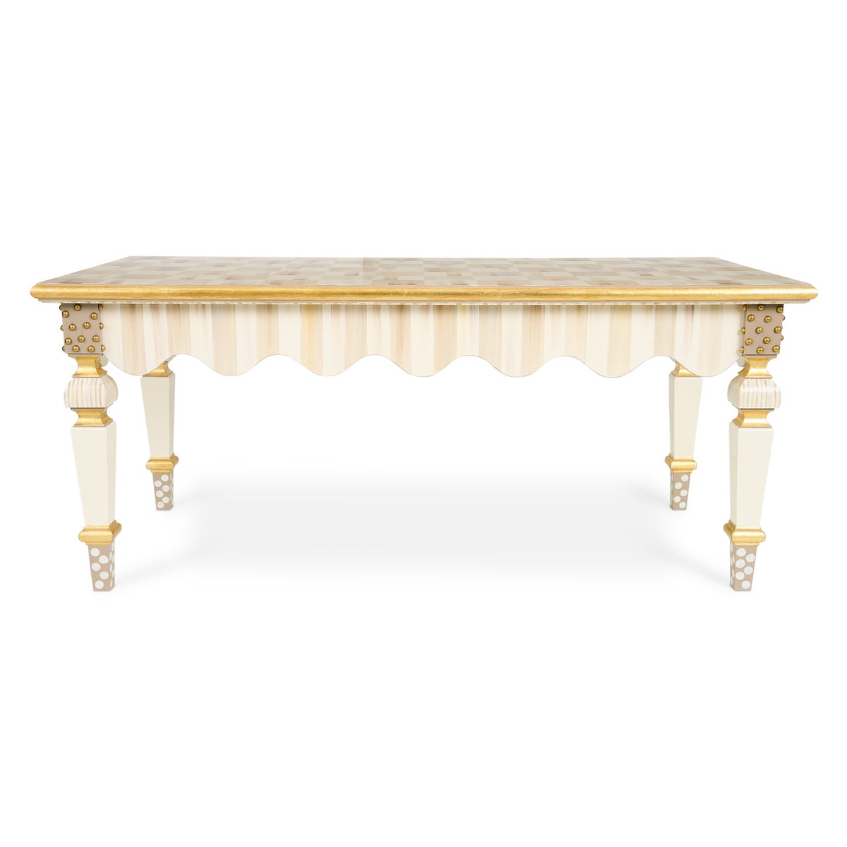 Mocha Check & Stripe Coffee Table