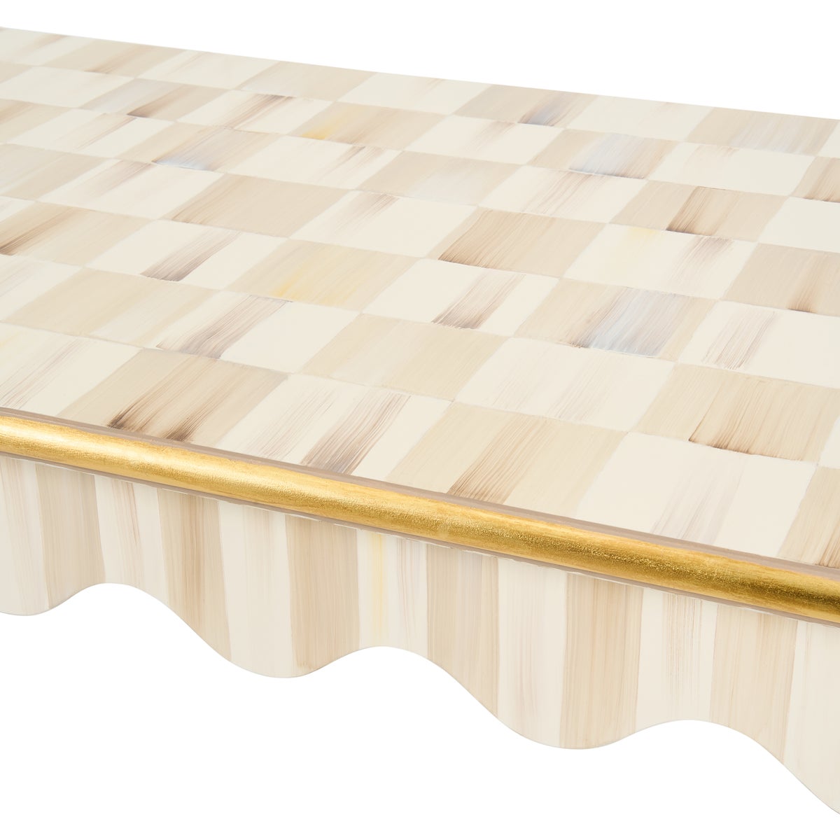 Mocha Check & Stripe Coffee Table - Image 5