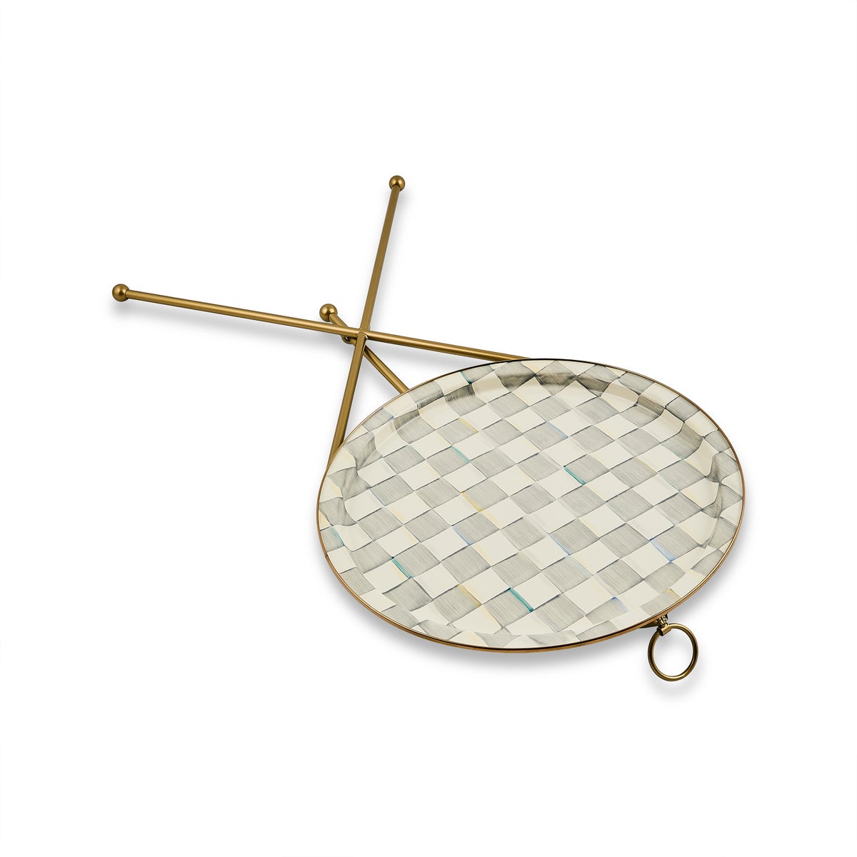 Sterling Check Enamel Tilt Accent Table - Image 3