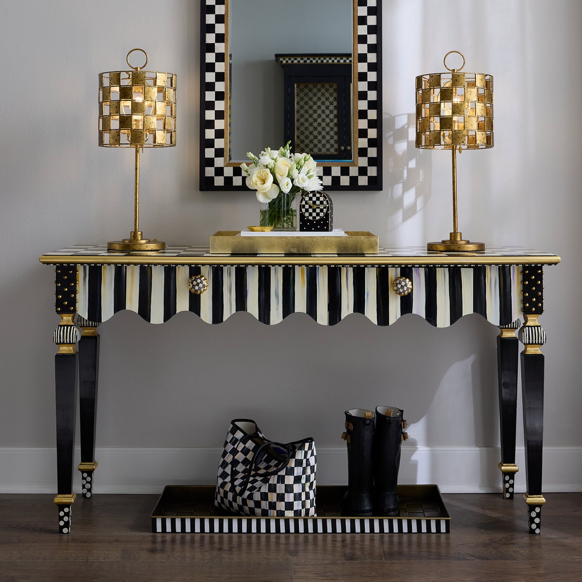 Courtly Stripe Console Table - Image 2
