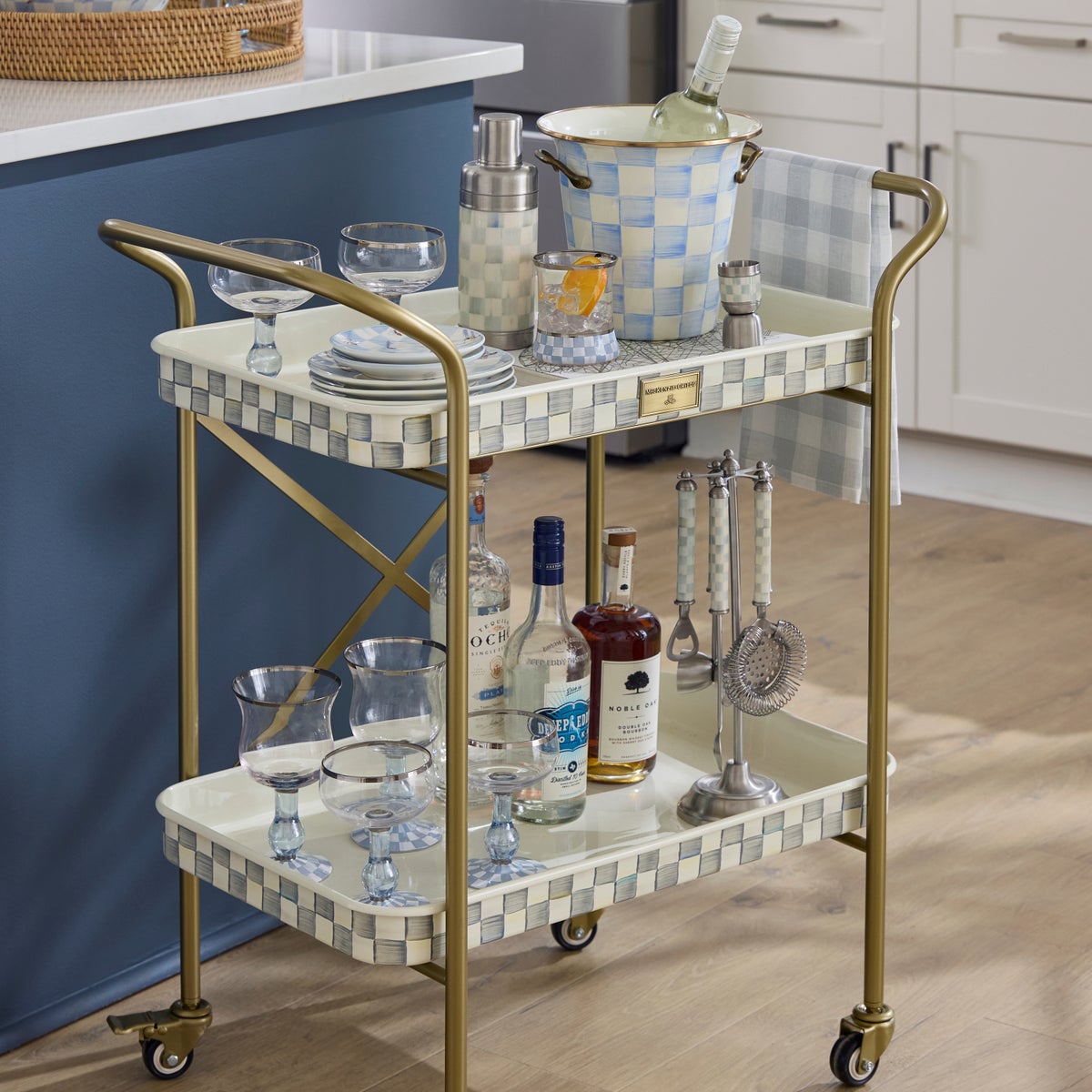 Sterling Check 2-Tier Kitchen Cart - Image 2