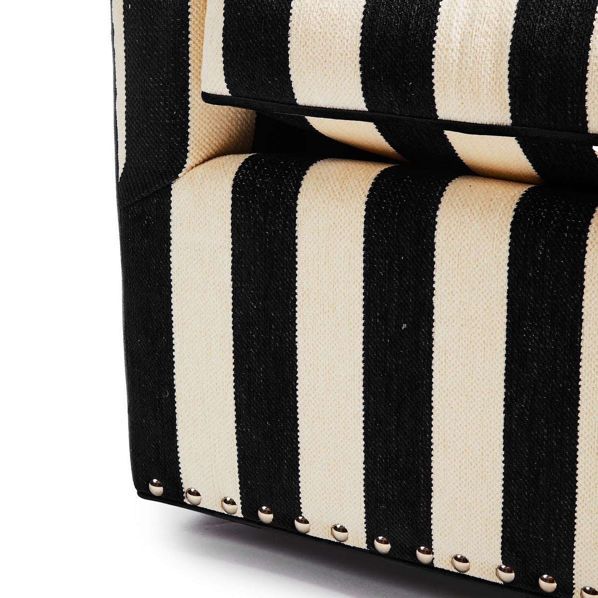 Marquee Black Stripe Chenille Swivel Chair - Image 3