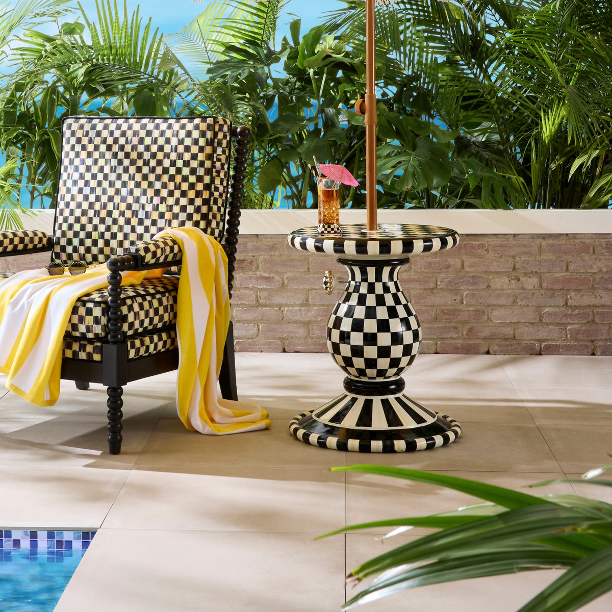 Outdoor Courtly Umbrella Stand Side Table - Image 5