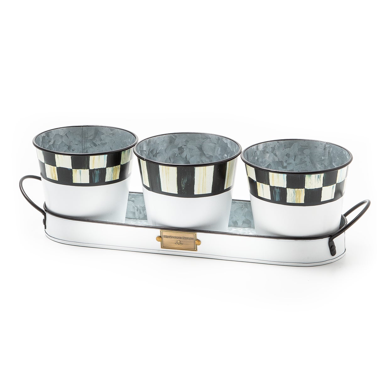 Spectator Galvanized Herb Pots, Set of 3