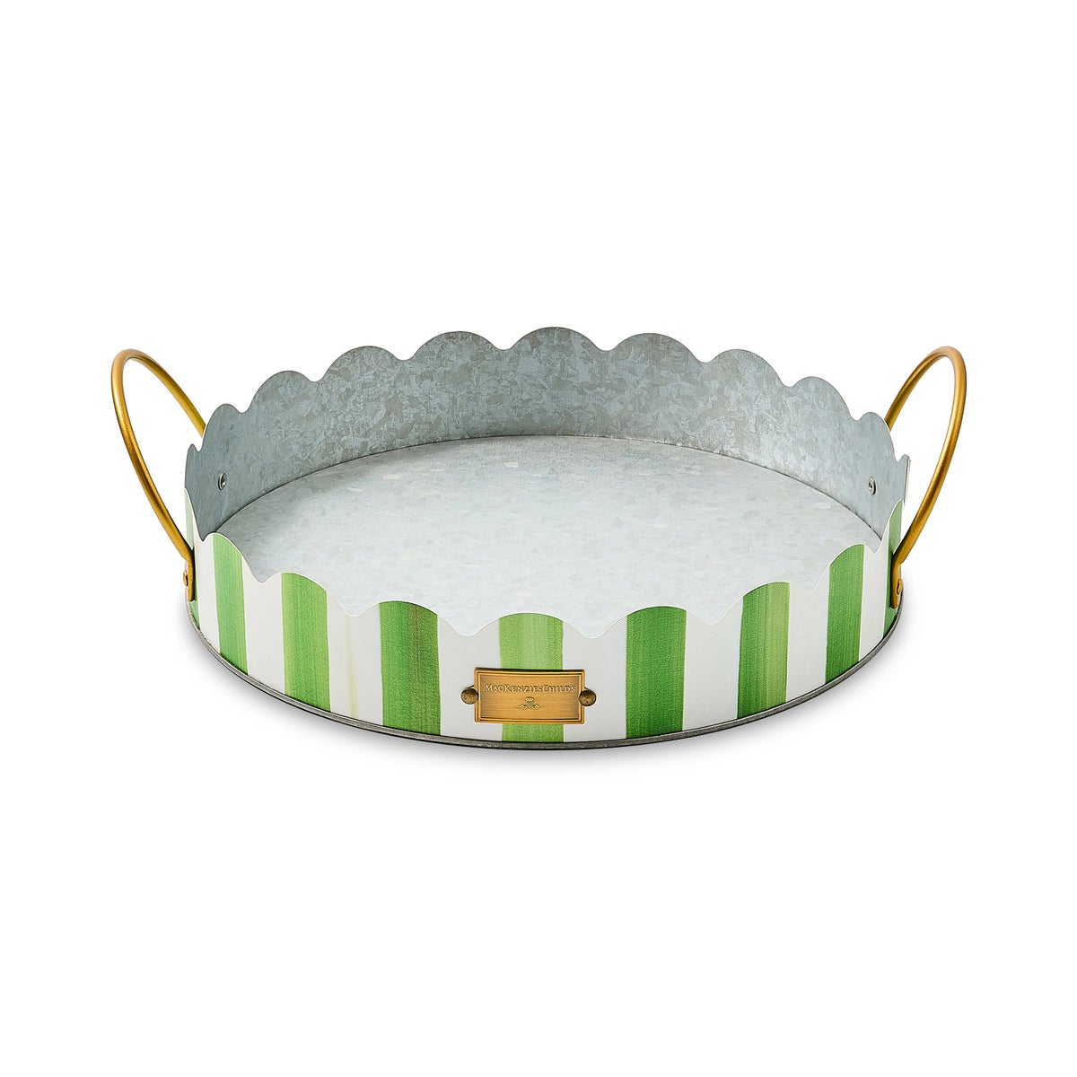 Grass Green Stripe Serving Trays, Set of 2 - Image 5