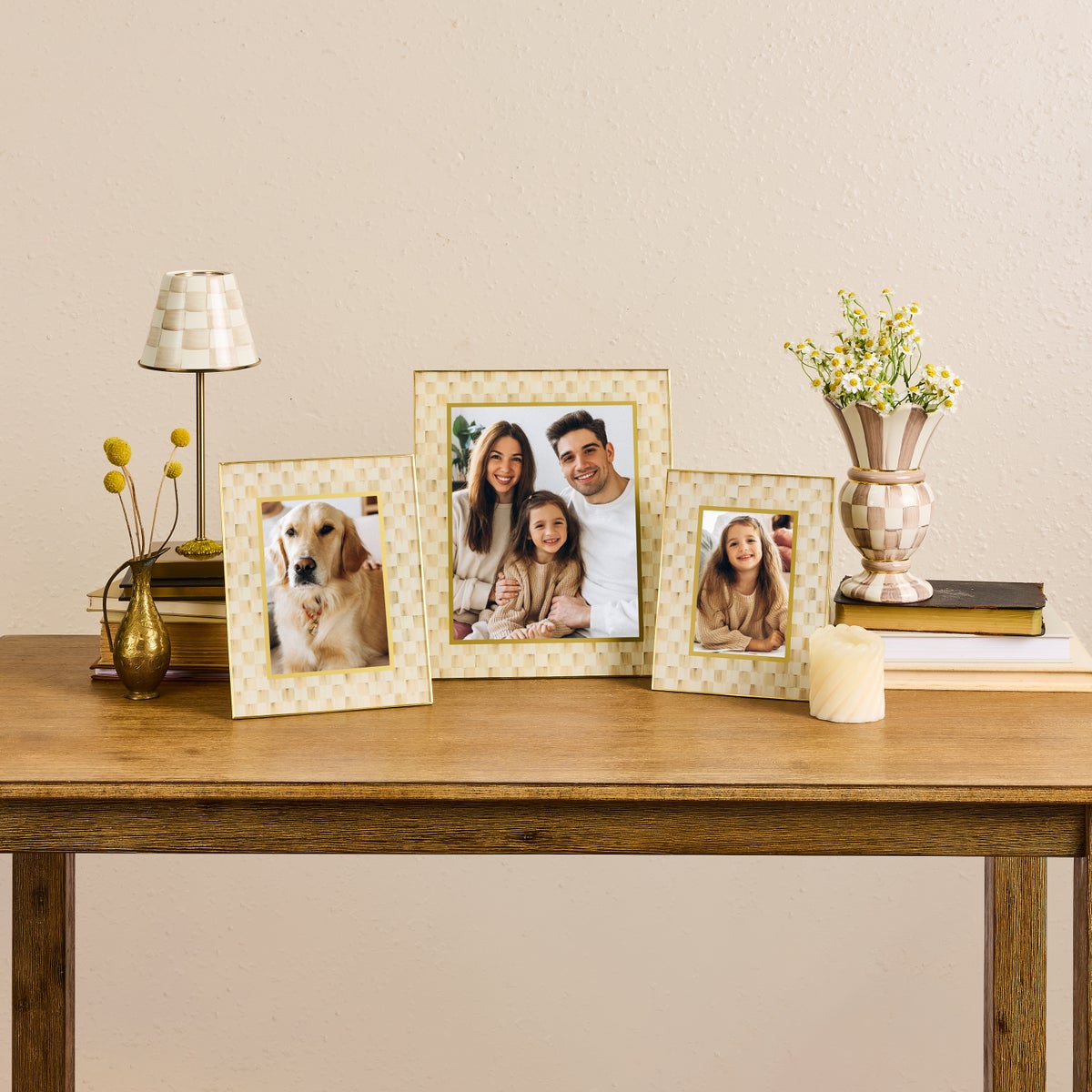 Mocha Check 4" x 6" Glass Frame - Image 2