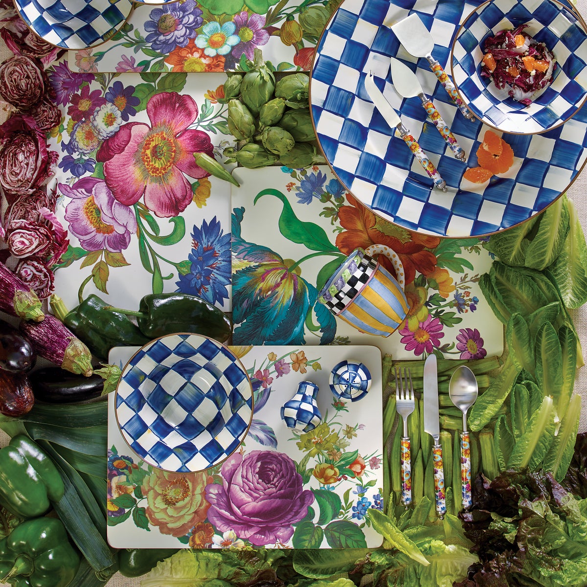 White Flower Market Placemats, Set of 4 - Image 4
