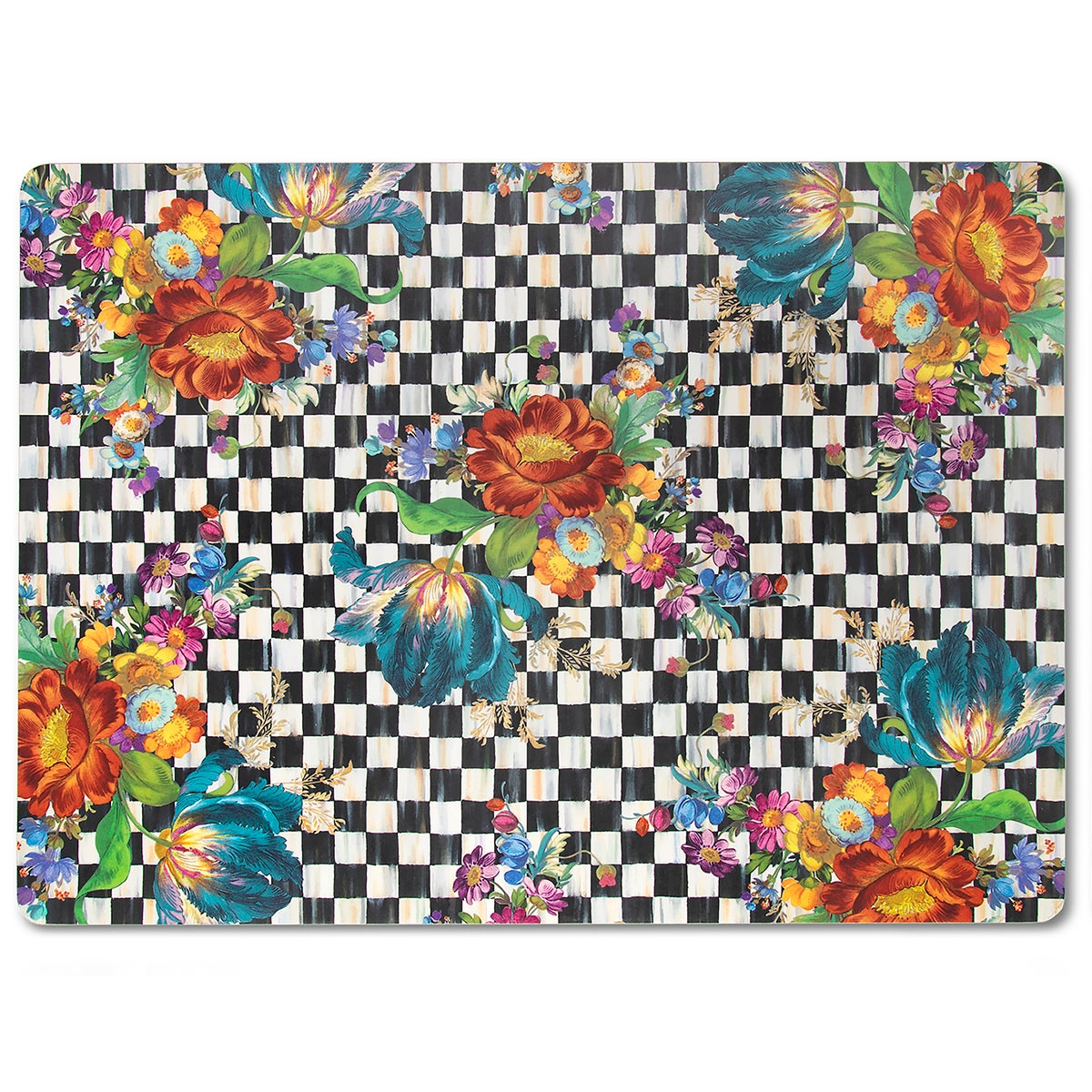 Courtly Flower Market Cork Back Placemats, Set of 4