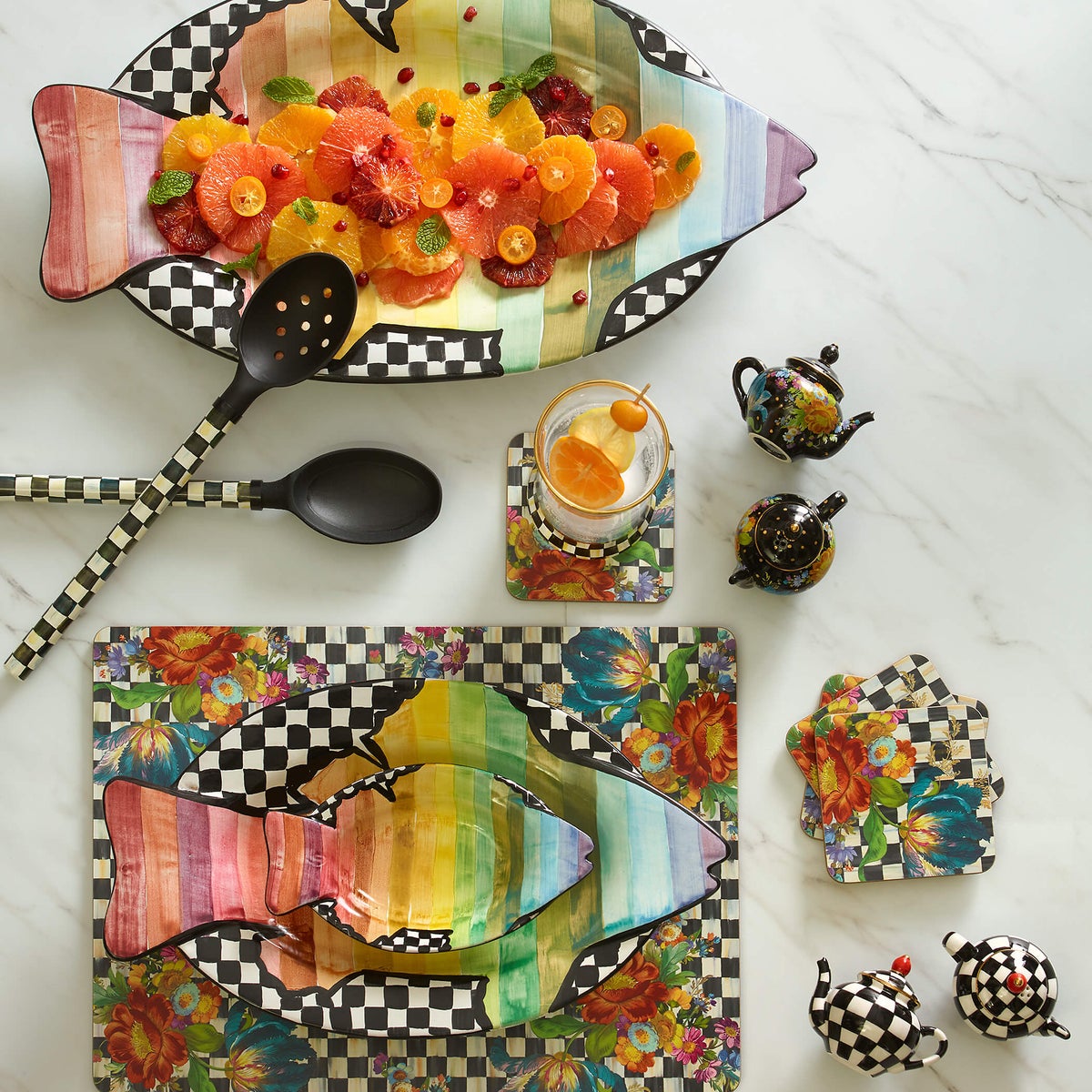 Courtly Flower Market Cork Back Placemats, Set of 4 - Image 2