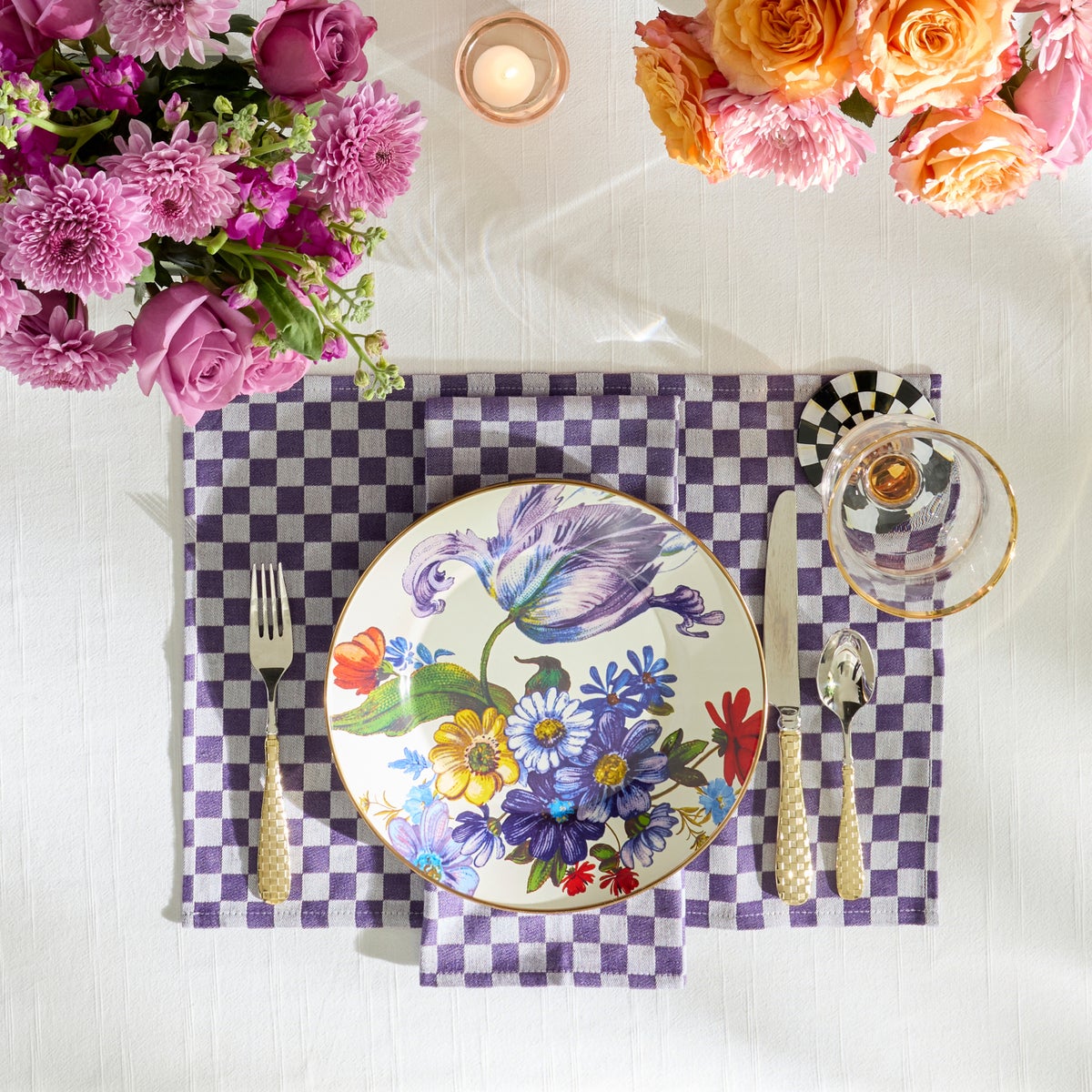 Violet Check Placemat, Set of 4 - Image 4