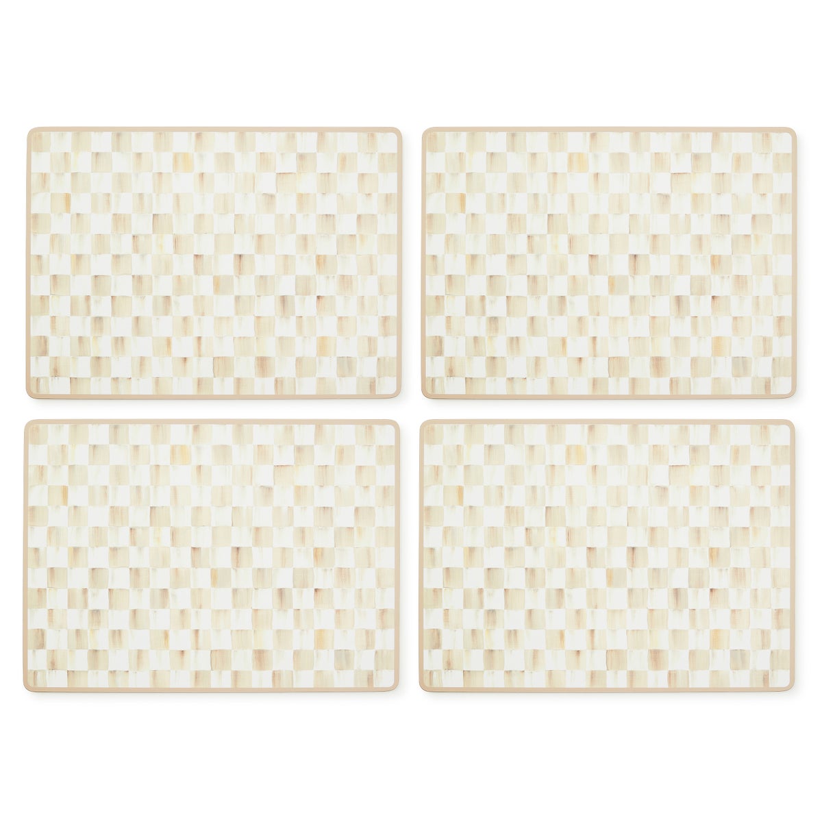 Mocha Check Cork Back Placemats, Set of 4 - Image 4