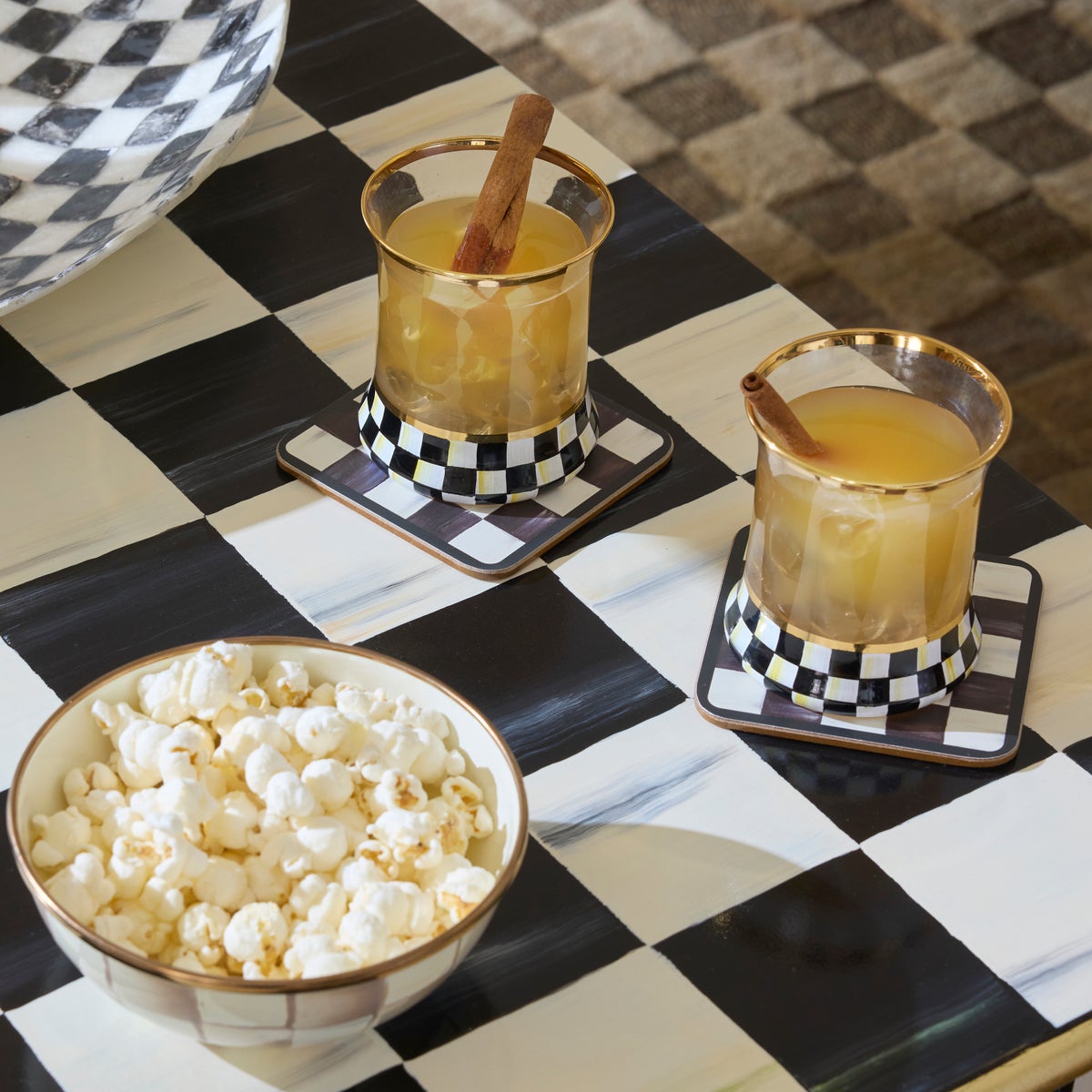 Courtly Checked Cork Back Coasters, Set of 4 - Image 2