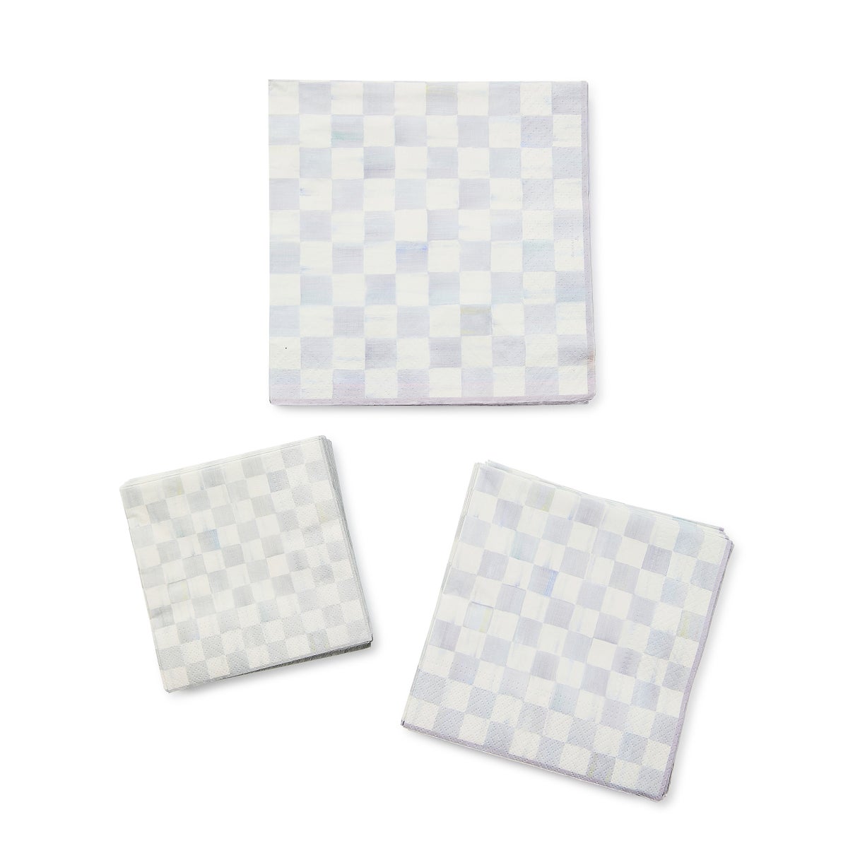 Sterling Check Cocktail Paper Napkins - Image 3