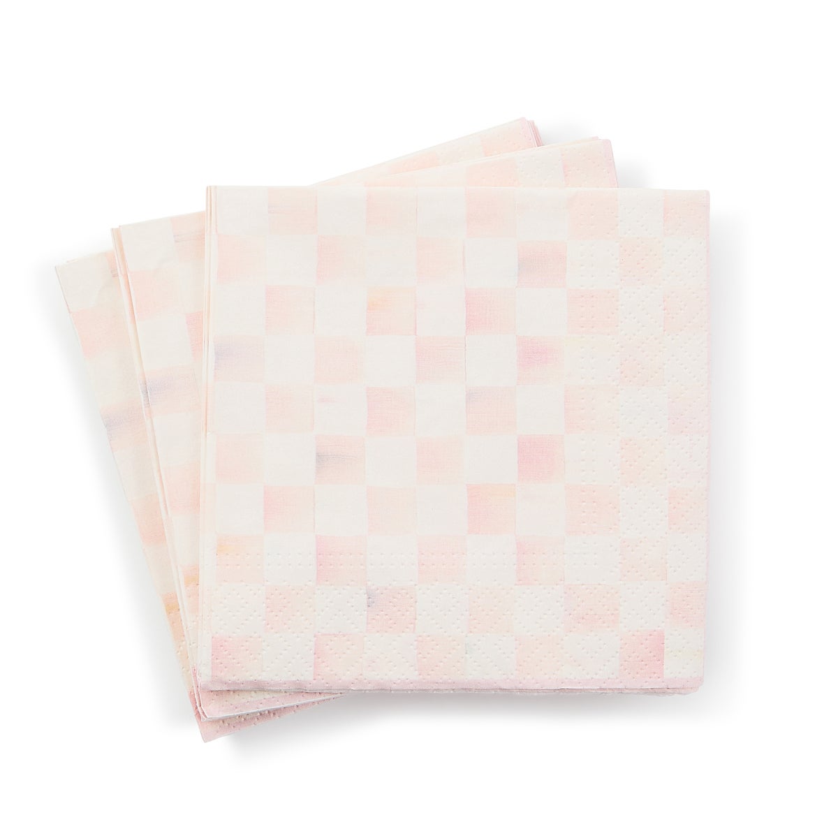 Rosy Check Cocktail Paper Napkins - Image 4