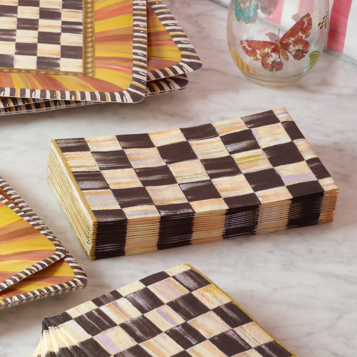 Courtly Check Guest Paper Napkins - Image 2