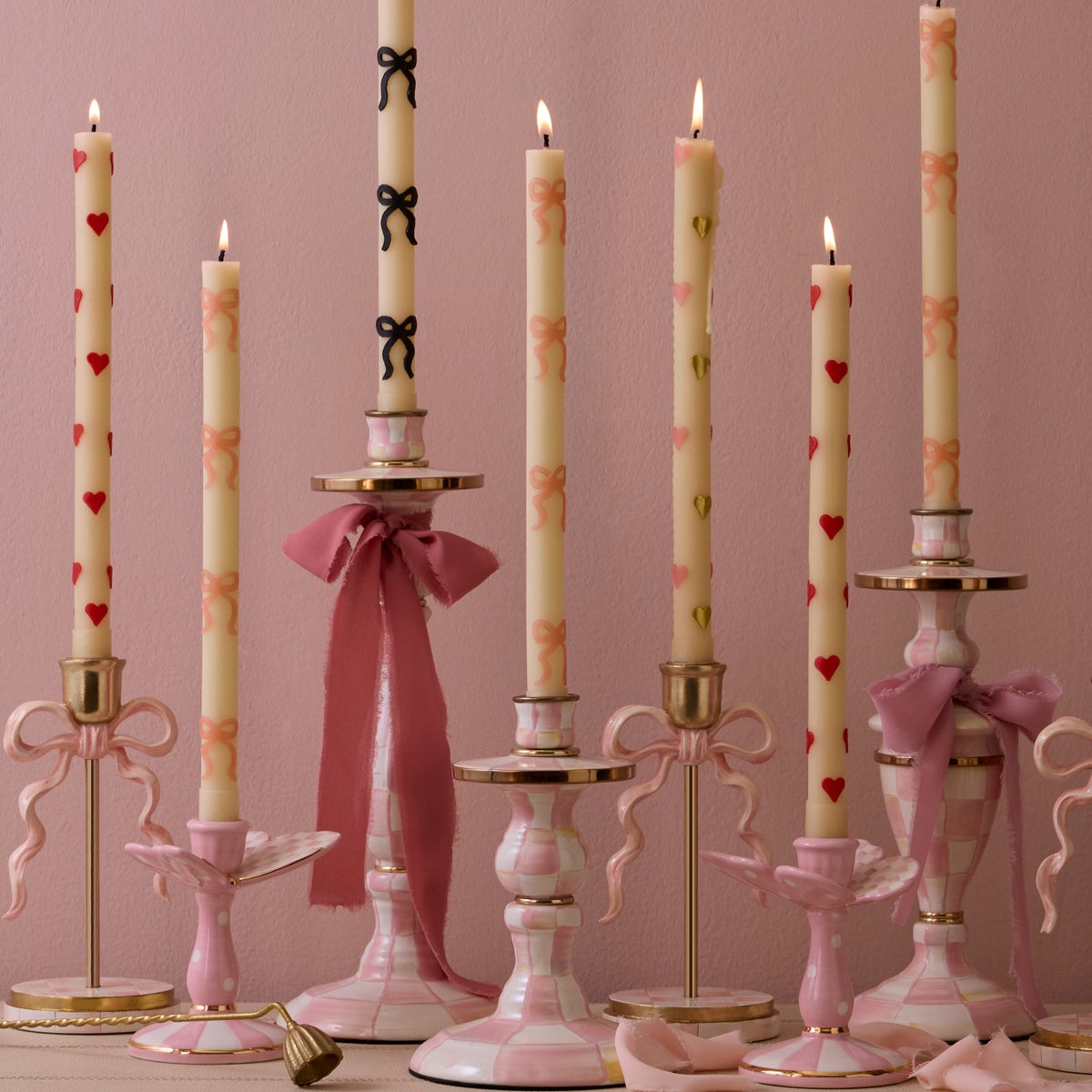 Pink Bow Dinner Candles, Set of 2 - Image 5