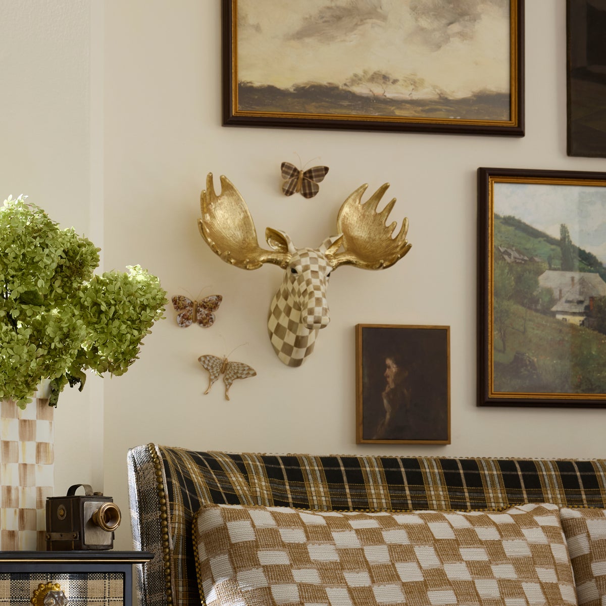 Mocha Check Moose Wall Decor - Image 3