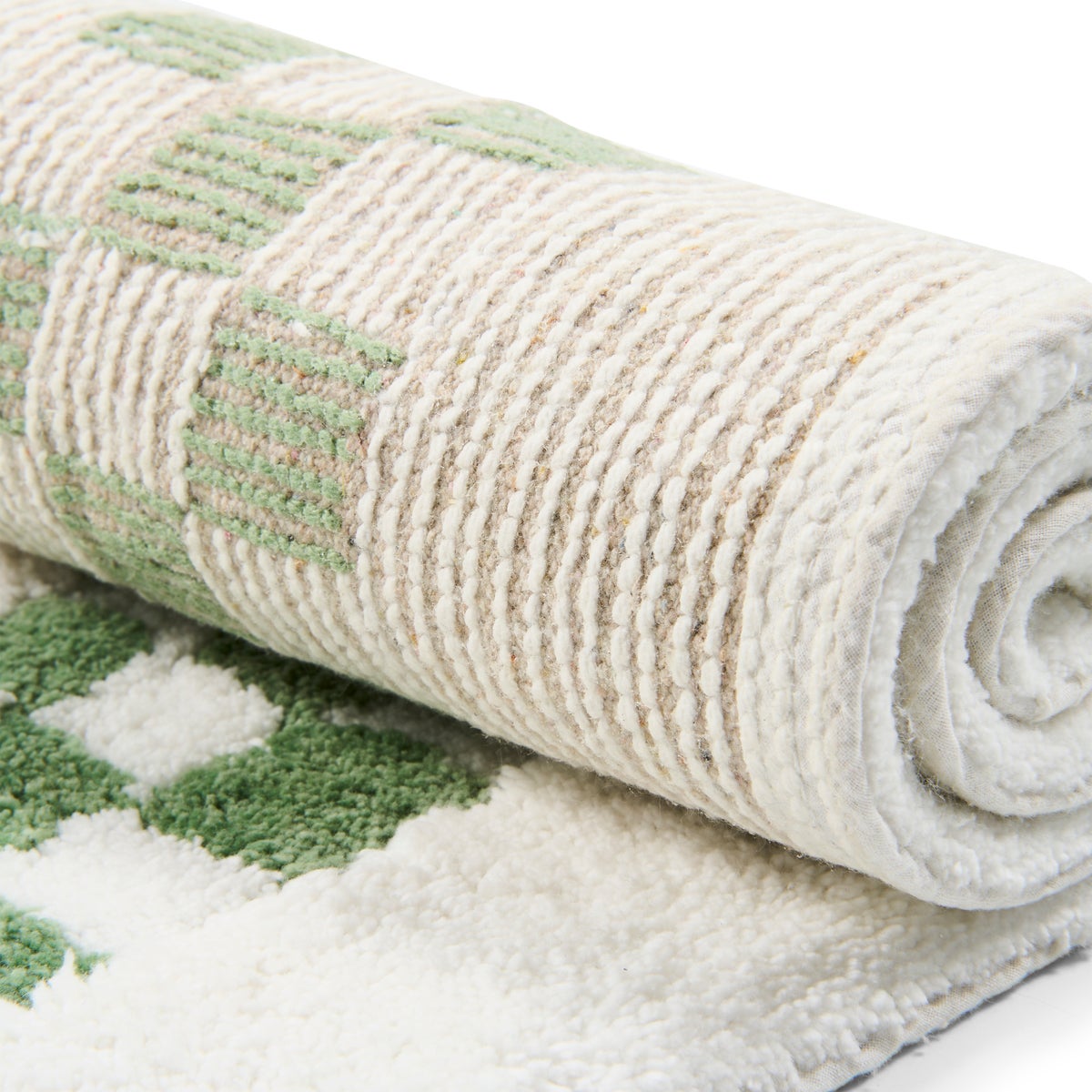 Sage Green Check Hotel Bath Rug - Image 3