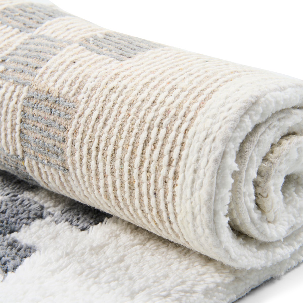 Grey Check Hotel Bath Rug - Image 3