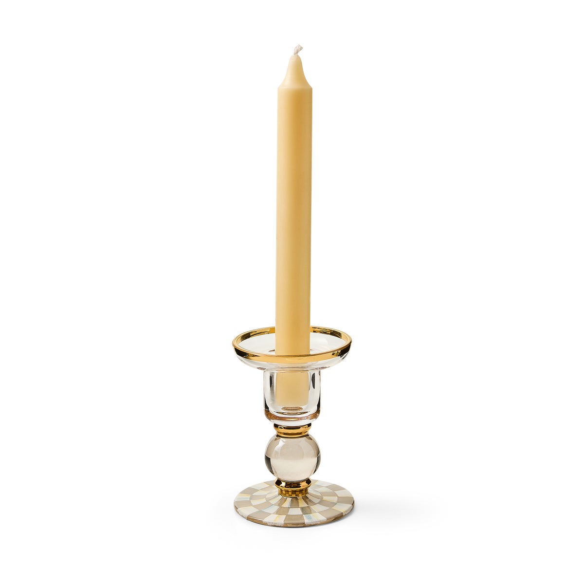 Sterling Check Small Glass Candlestick - Image 3