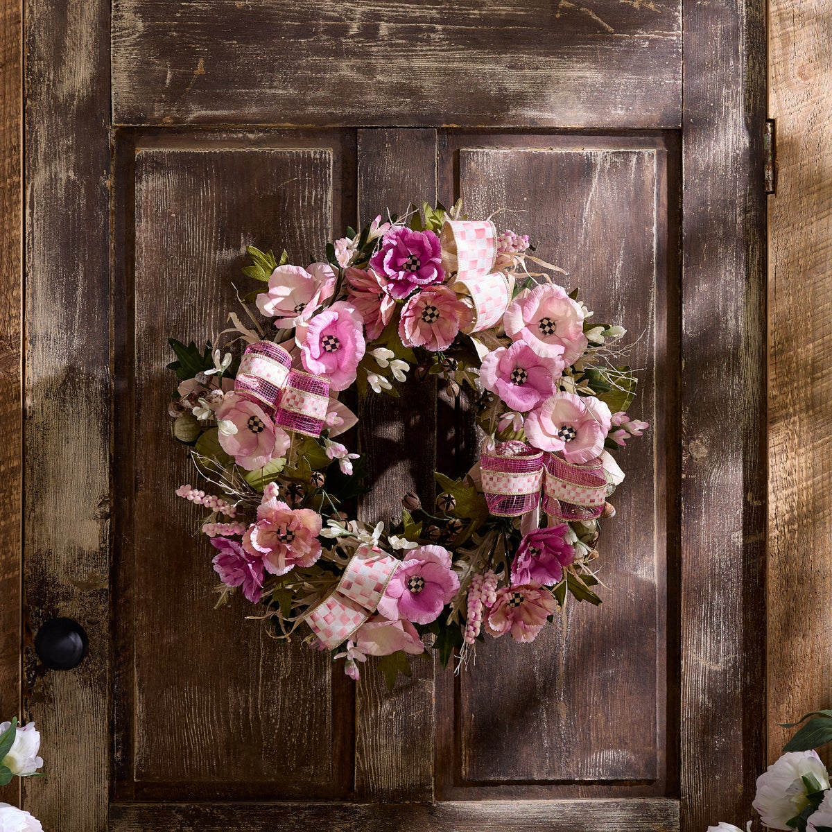 Rosy Poppy 22" Wreath - Image 2