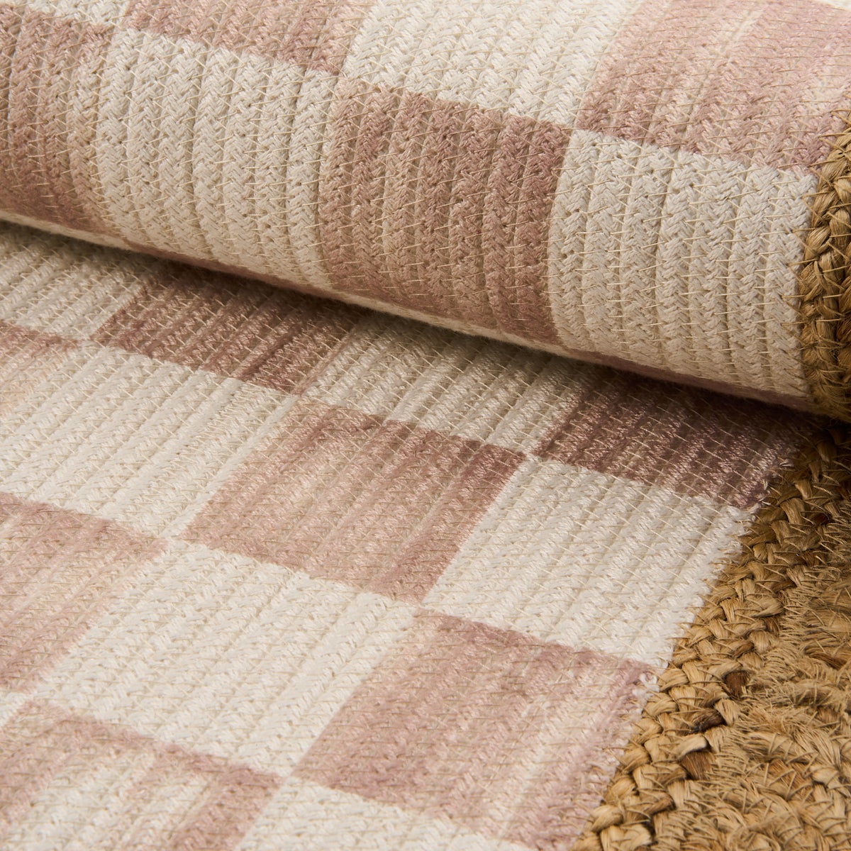 Flax Check with Jute Scallops 3' x 4'8.5" Rug - Image 3
