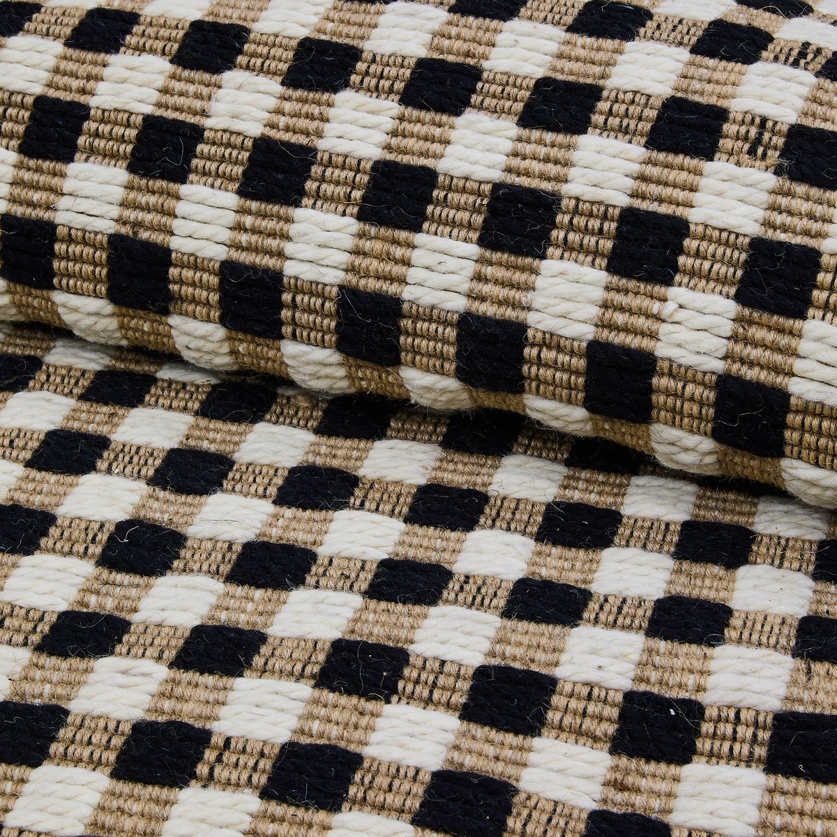 Natural, Black & White Checked 8' x 10' Rug - Image 2