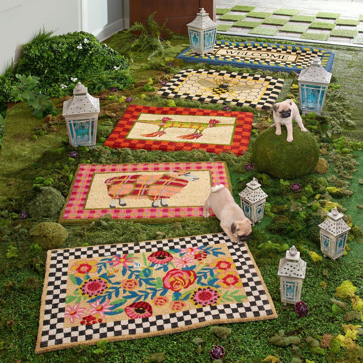 Welcome Periwinkle Double Door Entrance Mat - Image 8