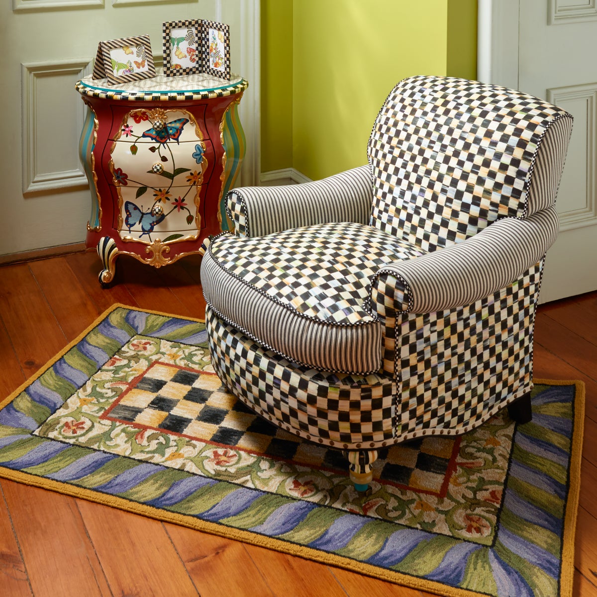 Courtly Check Purple & Green 3' x 5' Rug - Image 2