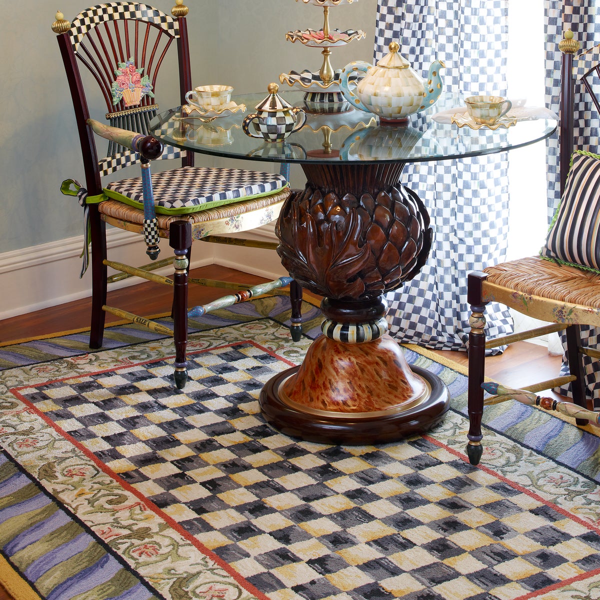 Courtly Check Purple & Green 5' x 8' Rug - Image 5