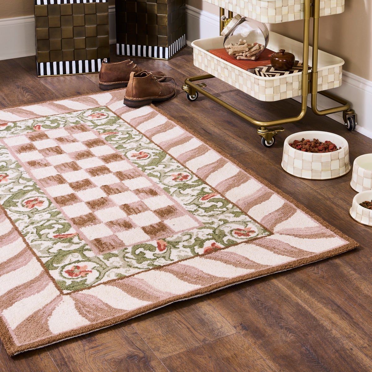 Mocha Check 3' x 5' Rug - Image 2