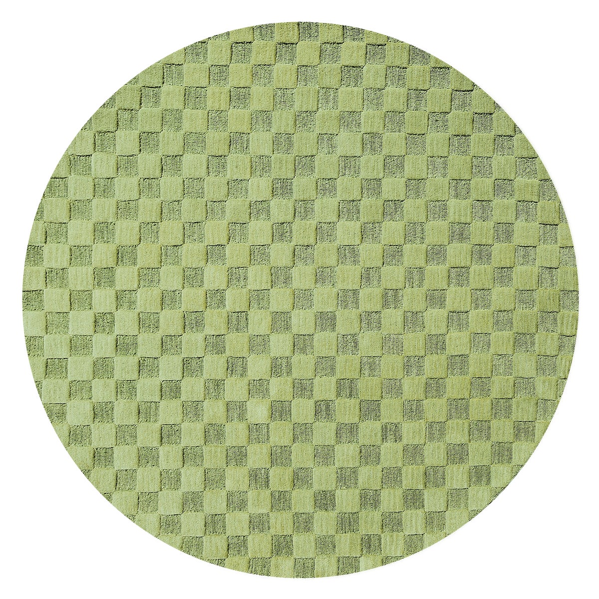 Moss Checkerboard 6' Round Rug