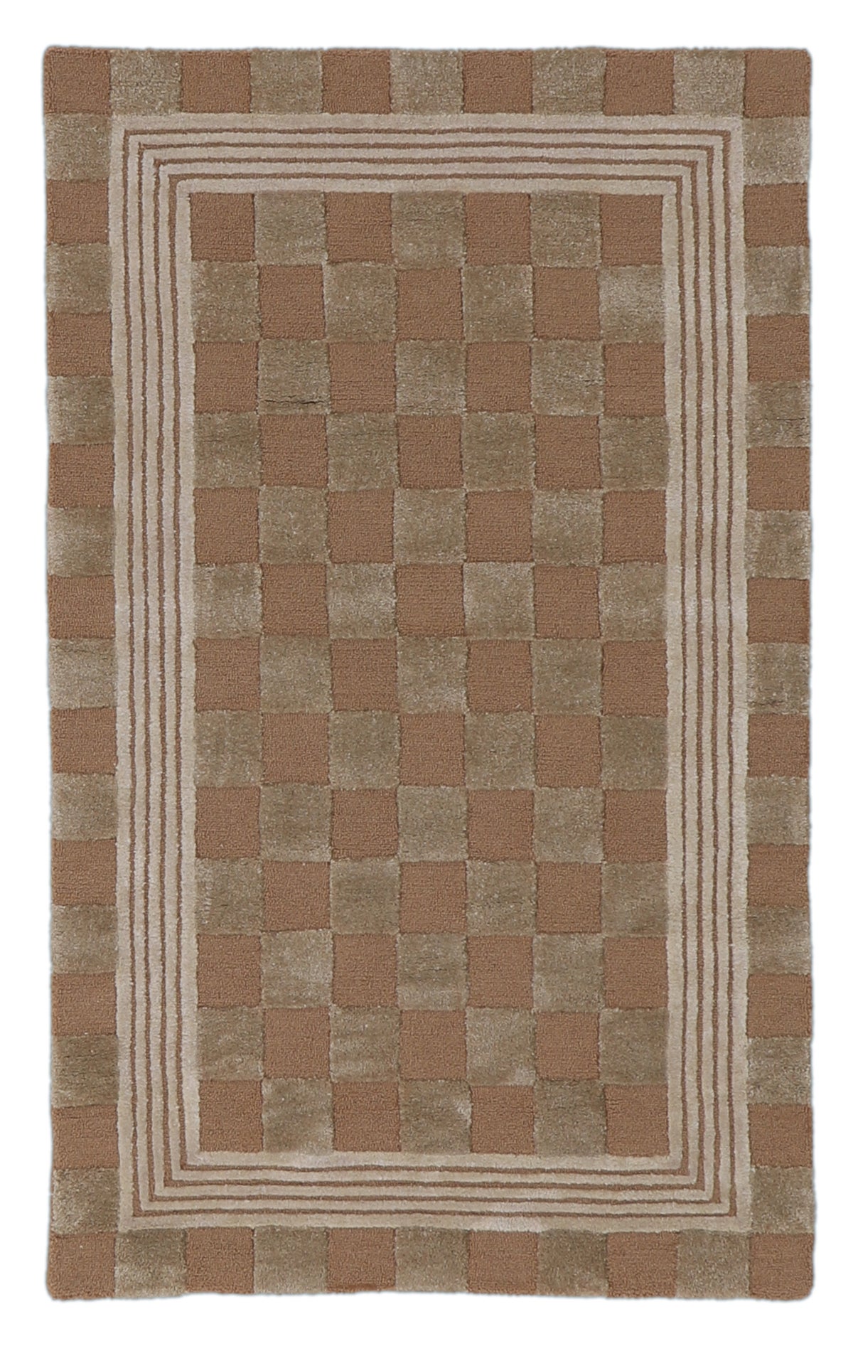 Mocha Tonal Check 3' x 5' Rug