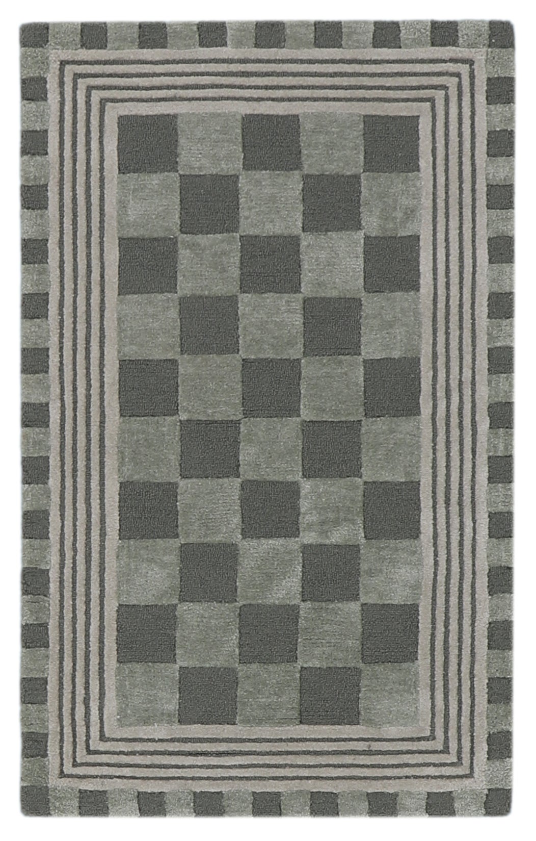 Sage Green Tonal Check 2'3" x 3'9" Rug