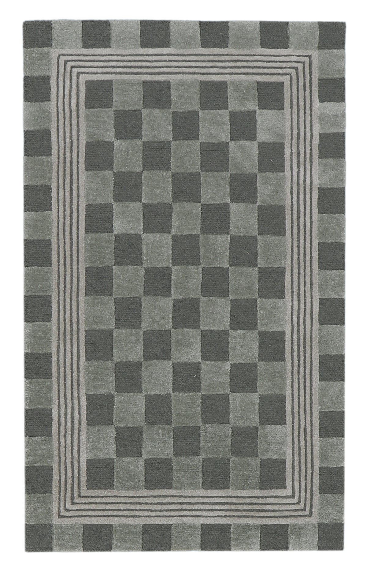 Sage Green Tonal Check 3' x 5' Rug