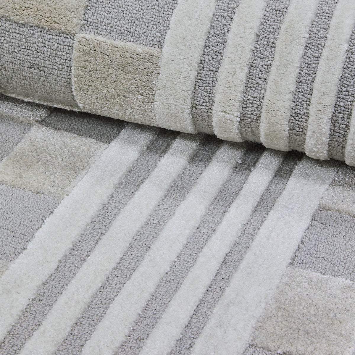 Light Grey Tonal Check 2'6" x 8' Rug - Image 2