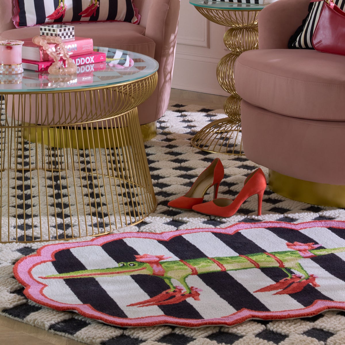 Patience Brewster Gloria Alligator 4' Scalloped Rug - Image 2