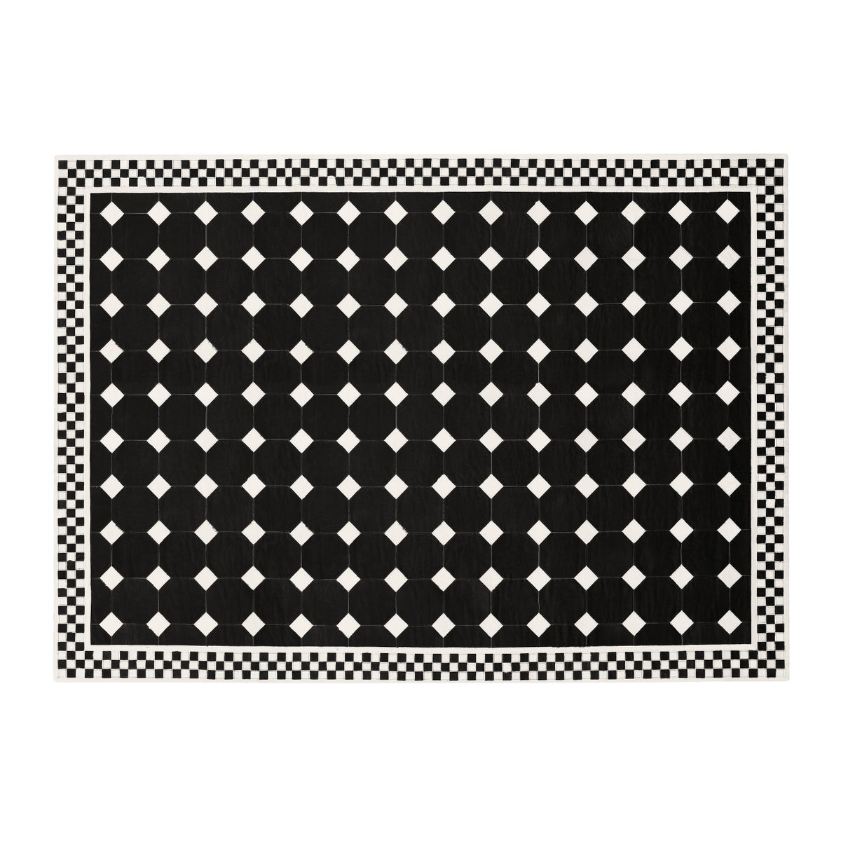 Black Tile Hair on Hide 8' x 10' Rug